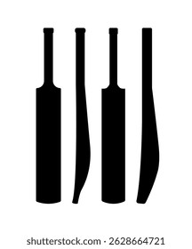 Cricket Bats Isolated Collection, Cricket Sports Elements.