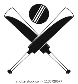 Cricket bats logo. Simple illustration of cricket bats vector logo for web design isolated on white background