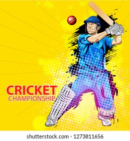 Cricket with batsman playing cricket