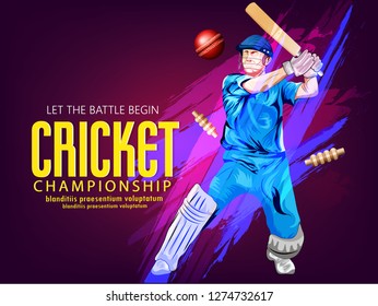 Cricket with batsman playing cricket