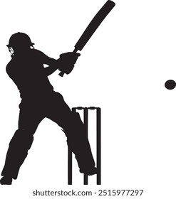 Cricket batsman powerfull shot vector