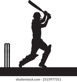 Cricket batsman powerfull shot vector