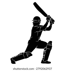 Cricket batsman powerfull shot vector