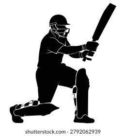 Cricket batsman powerfull shot vector