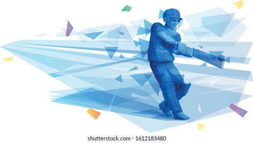 Cricket batsman striking the ball