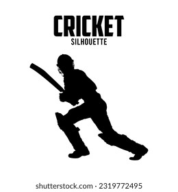 Cricket Batsman vector stock illustration  Cricket silhouette Vector 