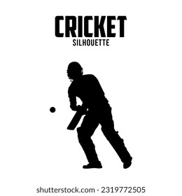 Cricket Batsman vector stock illustration  Cricket silhouette Vector 
