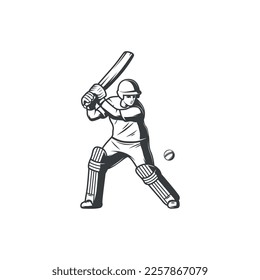 cricket batsmen icon vector template svg