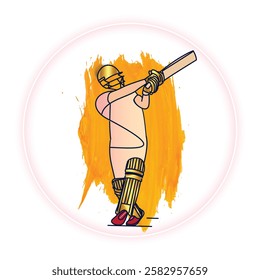 Cricket batter men playing shots with golden helmets and pads, white background