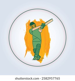 Cricket batter men playing shots with light green helmets and pads, white background