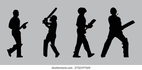 Cricket Batting Silhouettes package design