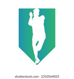 Cricket bowling fast bowler with unique shape vector illustration 