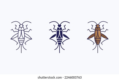 Cricket bug vector illustration icon