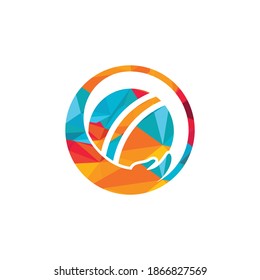 Cricket care vector logo design. Cricket insurance logo design concept.