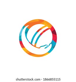 Cricket care vector logo design. Cricket insurance logo design concept.