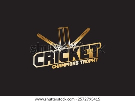 Cricket Champions Trophy logo with cricketer with black background