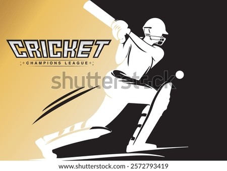 Cricket Champions Trophy logo with cricketer silhouette and with background