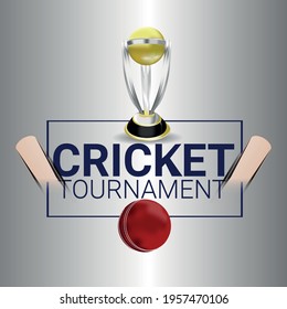 Cricket championship background with creative cricket equipment 