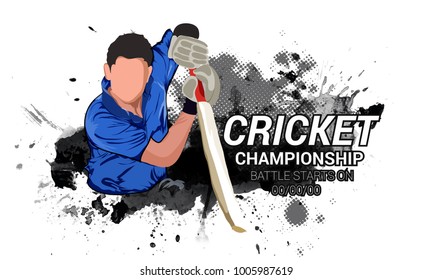 Cricket championship batsman and bowler playing cricket