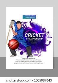 Cricket championship batsman and bowler playing cricket