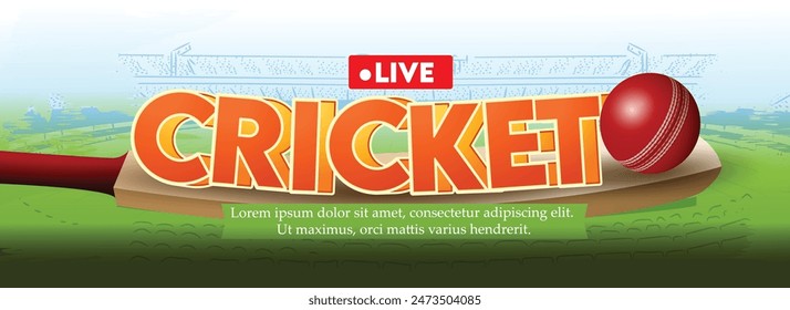 Cricket championship concept with creative text on abstract background.