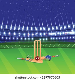 Cricket championship design concept with vector illustration