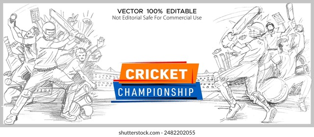 Cricket championship league, game, award, winning, competition, modern banner background.