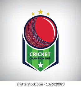 Cricket championship logo. modern sport emblem. vector illustration