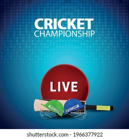 Cricket championship match with creative cricket equipment