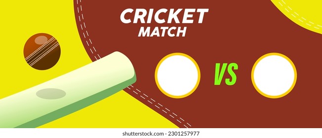 Cricket championship template with Realistic cricket ball bat. Without shadow cricket ball. 3D image. Sports equipment. Bowling ball. Macro close up cricket ball image. Flyer design. Brochure design.