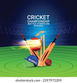 Cricket championship tournament 
 with vector illustration background