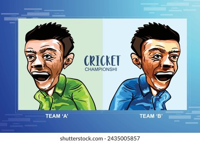 Cricket championship vector banner design. illustration of batsman playing cricket championship Vector banner