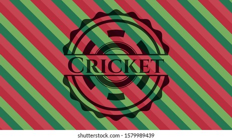 Cricket christmas style badge. Vector Illustration. Detailed.