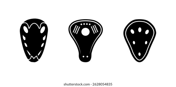Cricket Clip Art Isolated Collection, Cricket Garde Silhouette Icon Set, Professional Cricket Garde Equipment Set.