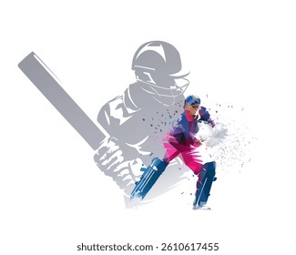 Cricket collage, group of cricket players, collage of isolated vector illustrations