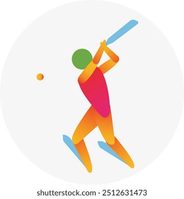 Cricket competition icon. Colorful sport sign. 