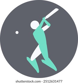 Cricket competition icon. Colorful sport sign. 