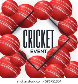Cricket Concept Bubbles with Geometric Frame Vector Background