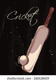 Cricket concept with creative bat and ball on stylish background.