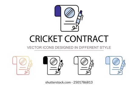 Cricket Contract icon design with white background stock illustration