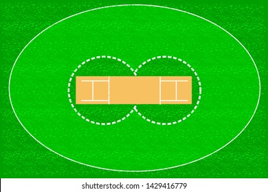 Cricket court vector illustration background layout