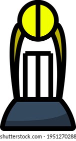 Icono de la Copa de Cricket. Contorno de negrita editable con diseño de relleno de color. Ilustración vectorial.