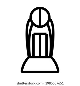 Cricket Cup Icon. Editable Bold Outline Design. Vector Illustration.