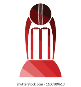 Cricket cup icon. Flat color design. Vector illustration.