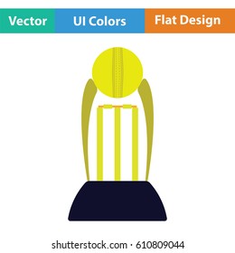 Cricket cup icon. Flat design. Vector illustration.