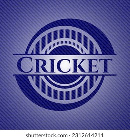 Cricket with denim texture. Vector Illustration. Detailed. 