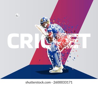 Cricket design. Cricket player, vector illustration graphic design, team sports