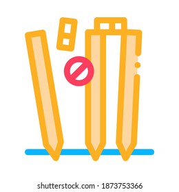 Cricket Equipment Icon Vector. Outline Cricket Equipment Sign. Isolated Contour Symbol Illustration