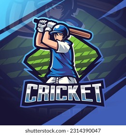 Cricket esport mascot logo design