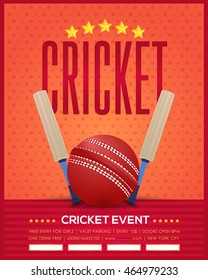 Cricket Event Poster Template Vector Background